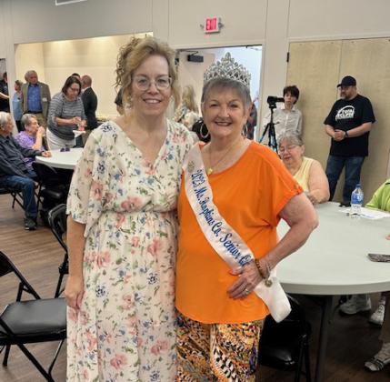 Senior Citizens Center Coordinator Dawna Pryor and 2023 Ms. Hopkins County Senior Classic Jan Massey Richardson are pictured at the open house for the new senior citizens activity center. Staff photo by Enola Gay Mathews