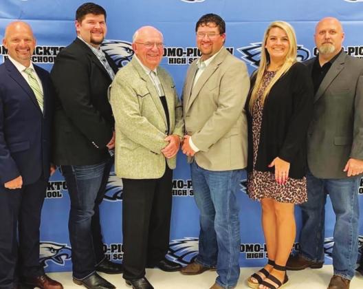 The CPCISD school board was named “school board of the year” by the Texas Rural School Education Association for the 2021-2022 calendar year. From left to right are school board members, Shiloh Childress, Cole Boseman, Jim Murray, DJ Carr, Brittney Wright Smith and Clif Carpenter.