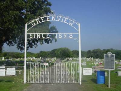 The historic Greenview Cemetery. The first burial took place there in 1848.