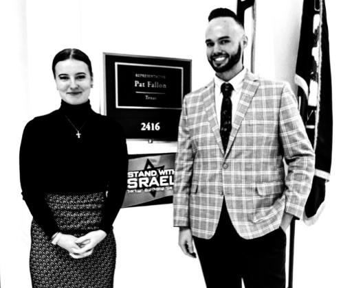 During his recent trip to Washington, D.C., (right) Micah Walden, DNAP, CRNA met with (left) Savannah Bolender, Senior Policy Advisor for Representative Pat Fallon, regarding proposed legislation that will affect healthcare in the United States. Courtesy photo