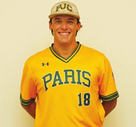 Paris Junior College baseball player Beau Brewer (18) was recently drafted by the New York Yankees in the 19th round of the 2022 Major League Baseball (MLB) draft. Submitted Photo