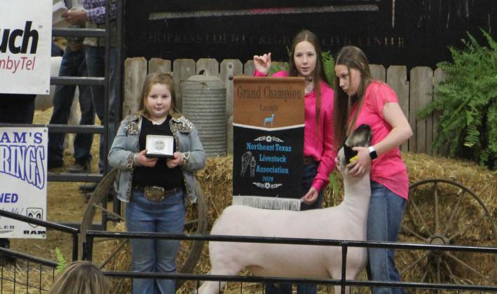 Keegan Callihan represented North Hopkins FFA with her Grand Champion Lamb during the 2024 NETLA Sale of Champions, held at the Hopkins County Regional Civic Center last Saturday, Feb. 24. Callihan was one of more than 130 students who participated in this year’s show.